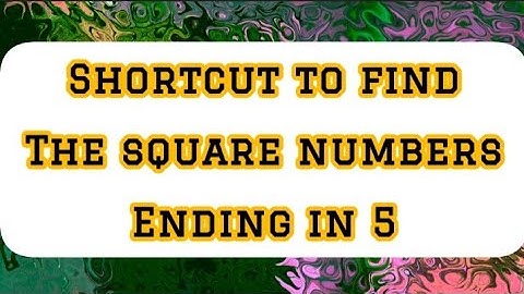 Shortcut to find the square numbers ending in 5 | SIDDHANTHAM LEARNING | Math tricks