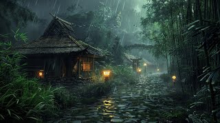 Beautiful Piano Music With Sounds Heavy Rain for Deep Sleep, Sleep Quickly, Reduce Stress