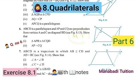 9th class maths| Chapter 8|🤷‍♀️Quadrilaterals |Exercise 8.1| Q no 6| part 6|CBSE|NCERT|with notes|