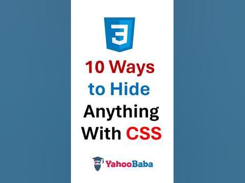 Hide HTML elements with CSS #css #csstutorial #webdesign - YouTube