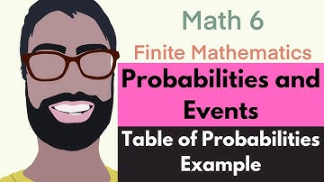 2.1 Probabilities and Events | Video 5--Table of Probabilities Example || Finite Mathematics