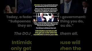 Federal Judge Rejects DOJ Subpoenas in NYT Case | Trump Administration Faces Legal Setback