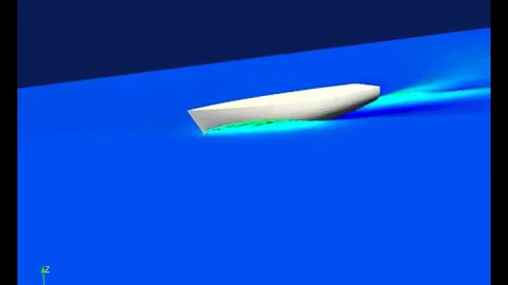 OpenFoam Boat Hull Hydrodynamic Analysis Animation Free surface