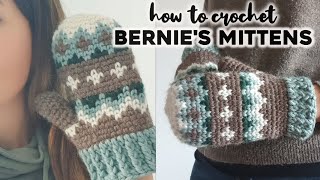 HOW TO CROCHET BERNIE'S MITTENS: crochet mittens tutorial inspired on Bernie Sanders iconic meme