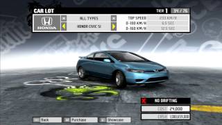 Need For Speed Pro Street - All Official \u0026 Bonus Cars (HD)