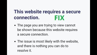 how to fix this website requires a secure connection - firefox android mobile