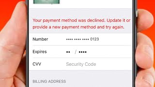 Your Payment Method was Declined Update it or Provide a New Payment Method and Try Again / Fixed