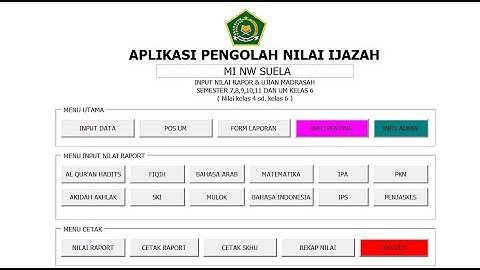 Download Aplikasi Pengolah Nilai Ijazah MI 2021 Versi Excel