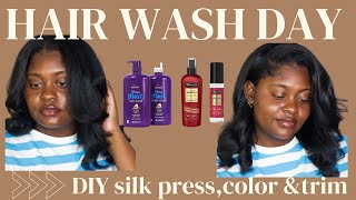DIY HAIR COLOR, SILK PRESS AND TRIM AT HOME FOR TYPE 4 HAIR