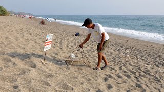 Caretta yuvasının üzerinde mangal yakan 3 kişiden 2’si tespit edildi