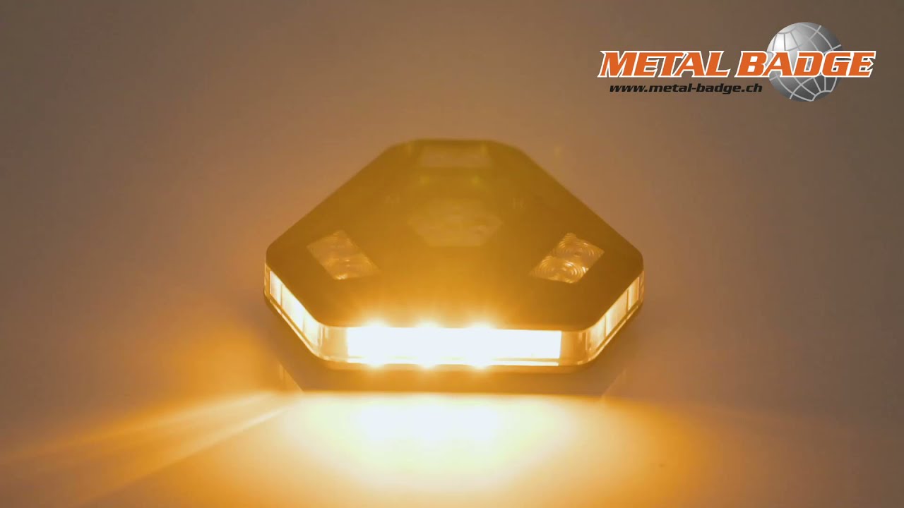 Warnblinkleuchte orange, Notfallleuchte LED mit Ladegerät, Akku