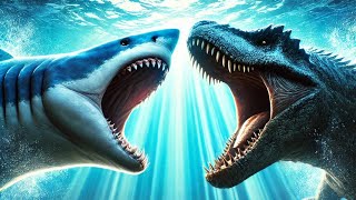 Megalodon vs Mosasaurus! "HUNT & FIGHT" vs ALL Marine Reptiles!