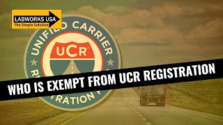 Who Is Exempt From UCR Registration 🚚 💵Traffic Or Transportation Entirely Within A State Intra