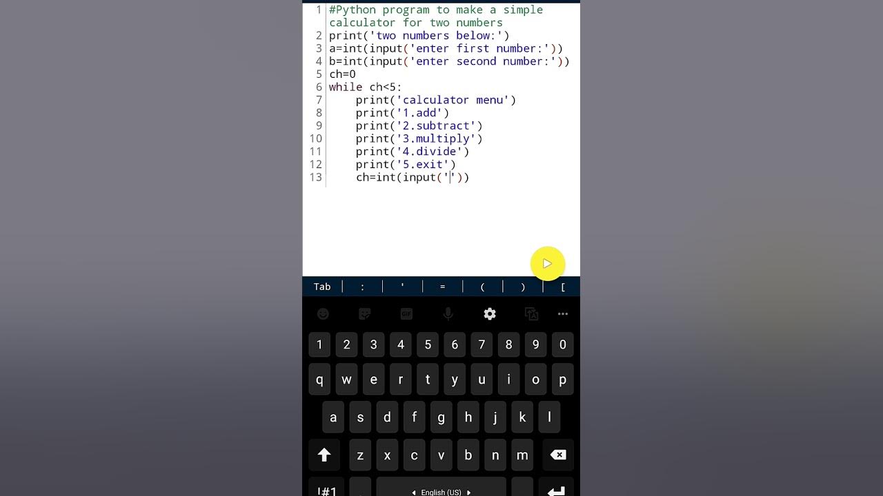 #59 How to build a Simple Calculator in Python | if-else loop | basic ...