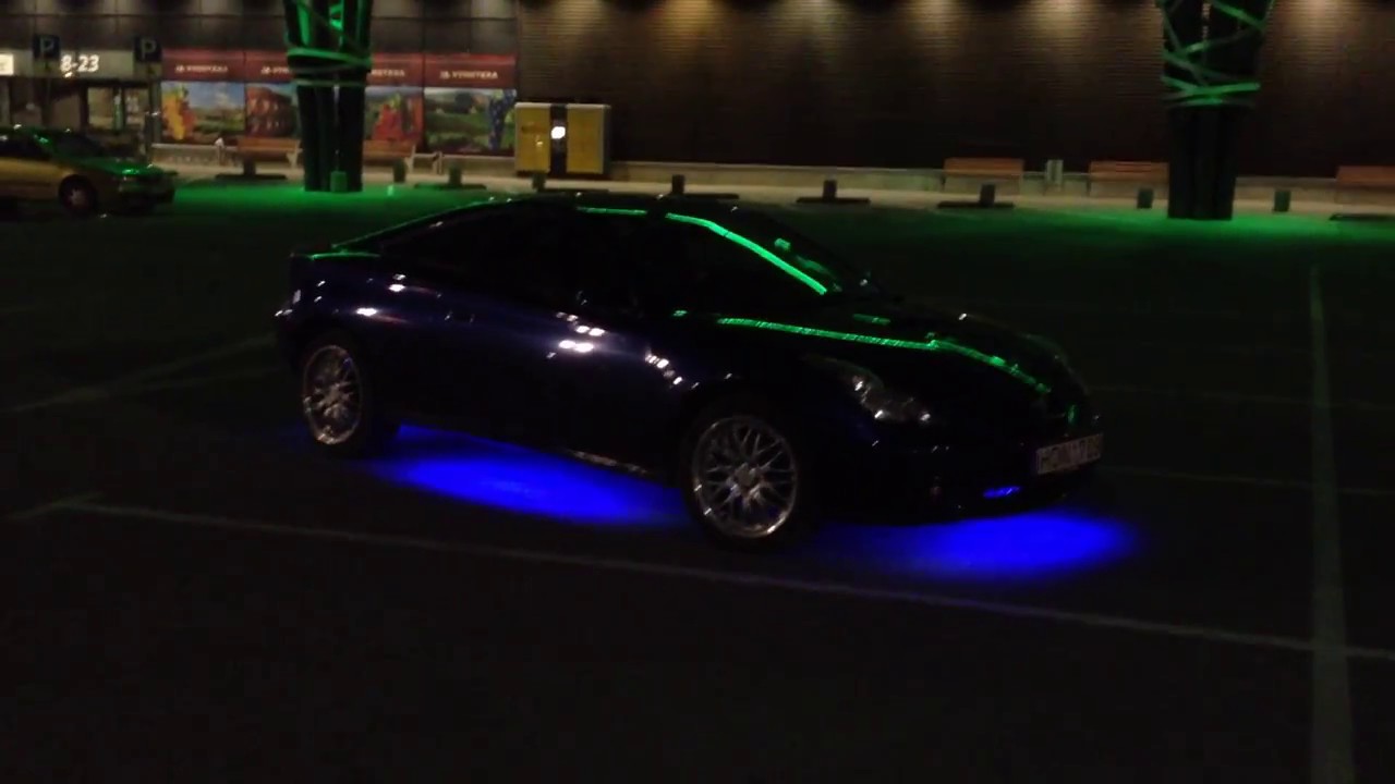 LED apšvietimas po automobiliu / LED underglow Toyota Celica
