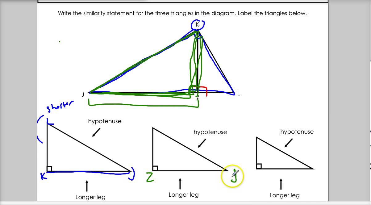 similarity in right triangles similarity in right triangles