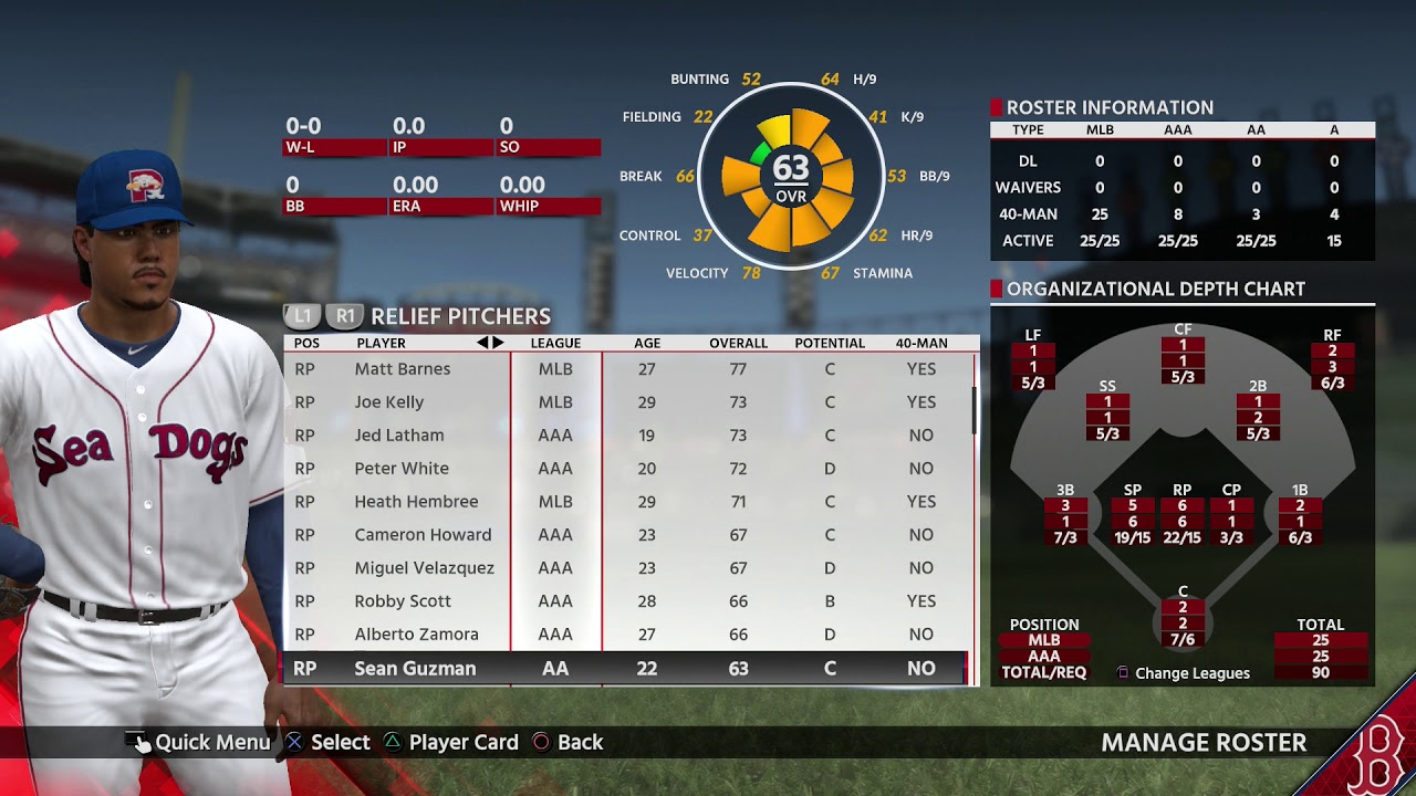MLB The Show 18 Roster Boston Red Sox ALL Positions 03 28 2018