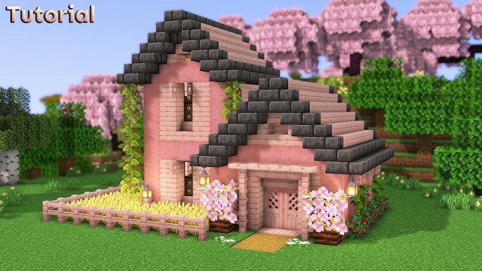 Minecraft Casa Moderna Rosa Tutorial : Craftxing #minecraft