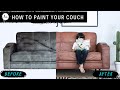 DIY Leather couch - How to paint on Microfiber! Secret Fabric Paint Recipe - SOFT