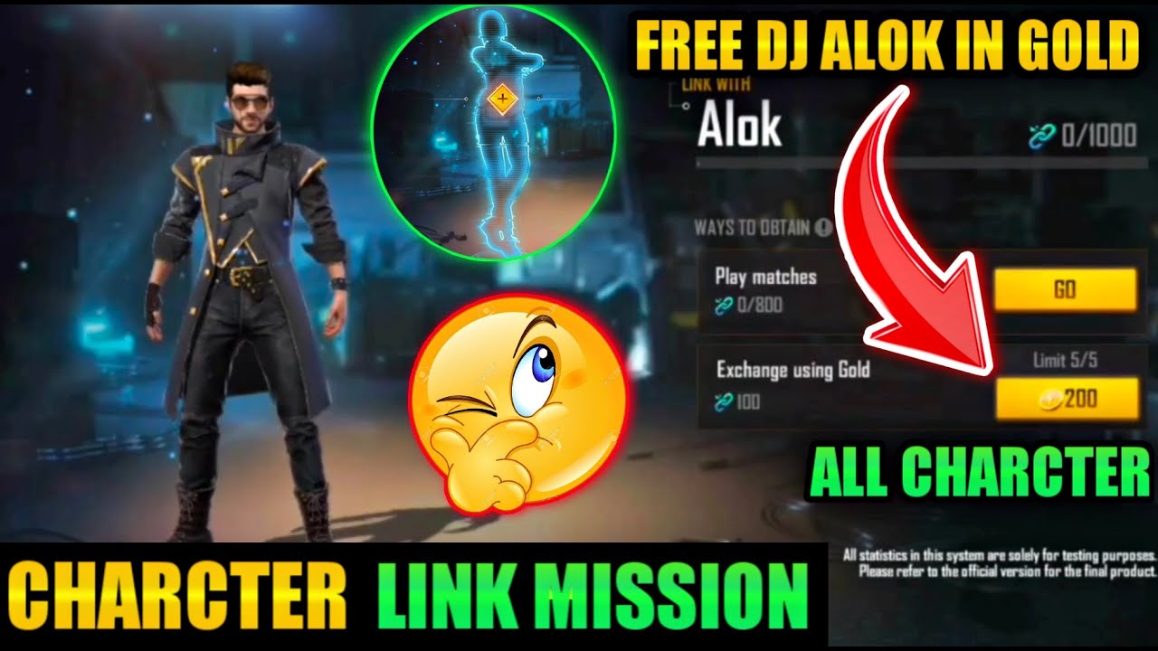 FREE DJ ALOK IN GOLD | HOW TO COMPLETE CHARACTER LINK MISSION FREE FIRE |GOLD MEIN CHARCTER KAISE LE