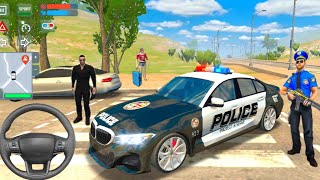 Police Sim 2022 Gameplay | Driving Police BMW Car | Patrolling in Streets | Android Gameplay screenshot 5