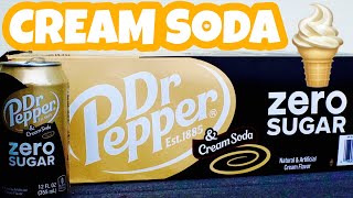 Dr Pepper Cream Soda Zero Sugar | Calorie Free Carbonated Beverage with Ice Cream Float Taste 