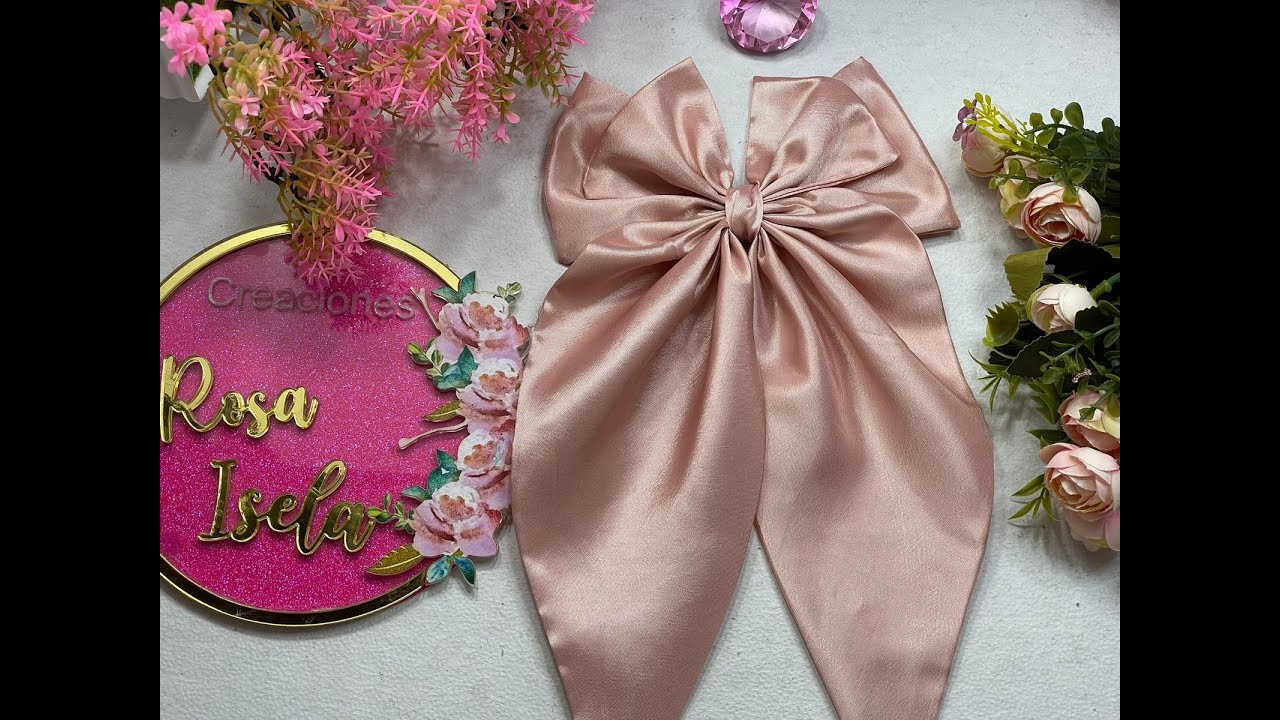lazo de satin  en tendencia variante 2 VIDEO No.1049 creaciones rosa isela
