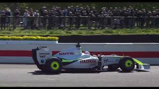 Jenson Button drives his 2009  championship winning Brawn GP 001 at Goodwood Members Meeting 2026 