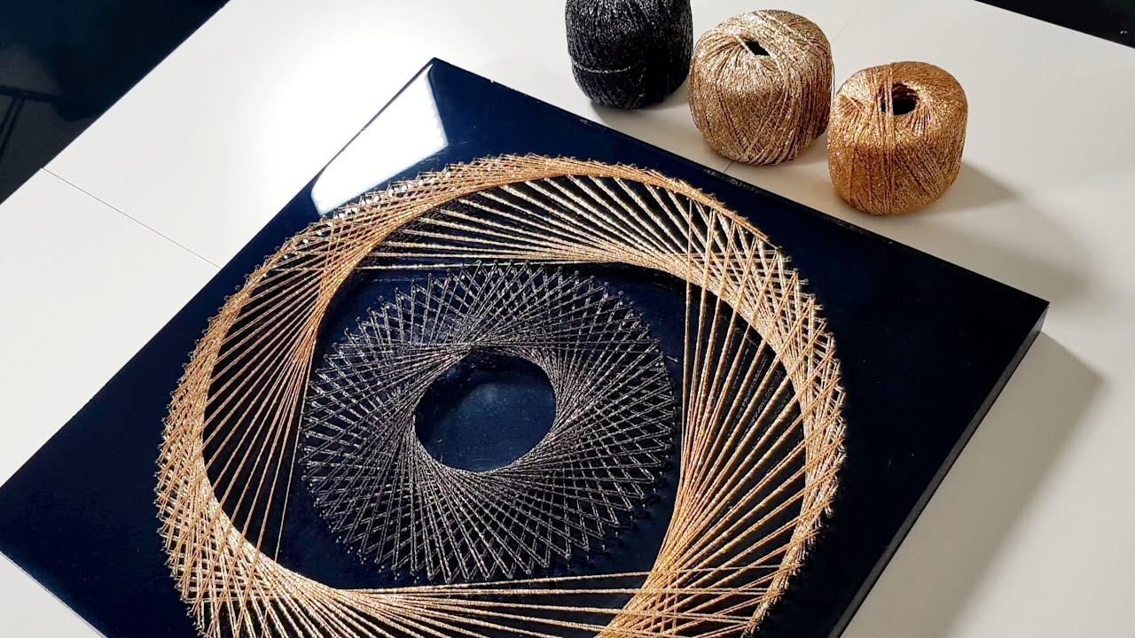 time lapse String ART with epoxy resin ''Rap resin art''