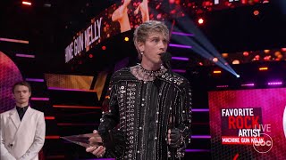 Machine Gun Kelly Accepts the 2021 American Music Award for Favorite Rock Artist  The American Musi