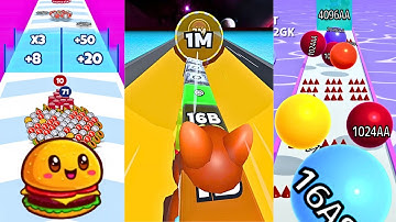 Ball Run 2048 Infinity Mode ♾️ vs Jelly Tube Run 2048 🔵 vs Food Run 🍔 | Satisfying 3-in-One Gameplay