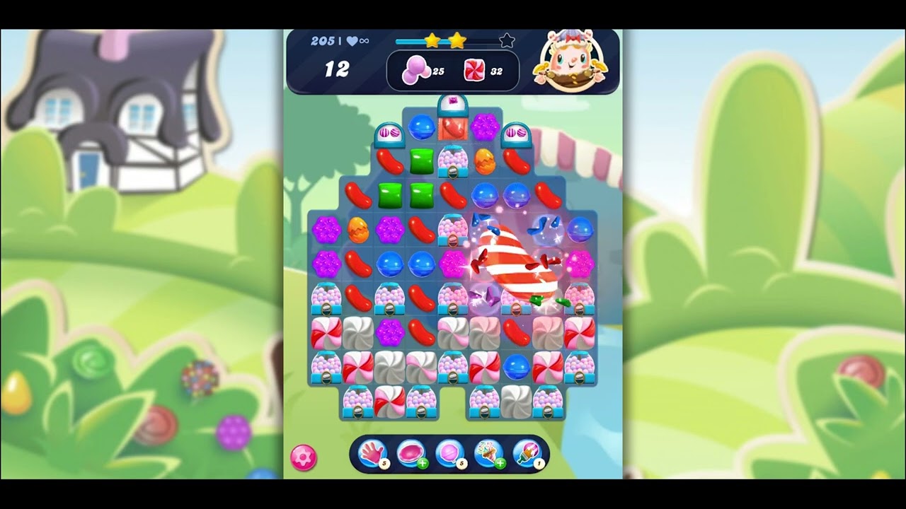Candy Crush Saga Level 205 (Two Hundred and Five) NO BOOSTERS