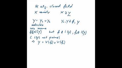 Algebraic Geometry: Prime Ideals and Irreducible Subvarieties