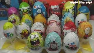 Video For Kids - 20 Surprise Eggs Kinder Surprise Spongebob Cars 2