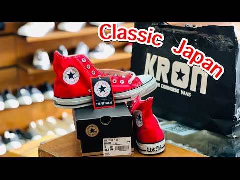 CONVERSE ALL STAR CLASSIC JAPAN ผ้าใบหุ้มข้อสีแดง ญี่ปุ่น