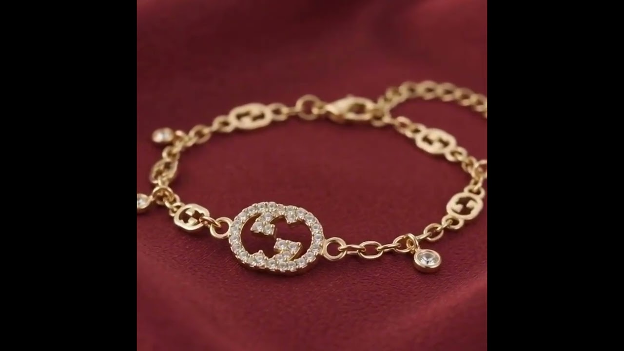 1 GCB004 Gucci Interlocking Bracelet, Gold filled - YouTube