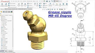 Solidworks tutorial Grease nipple M845 degree