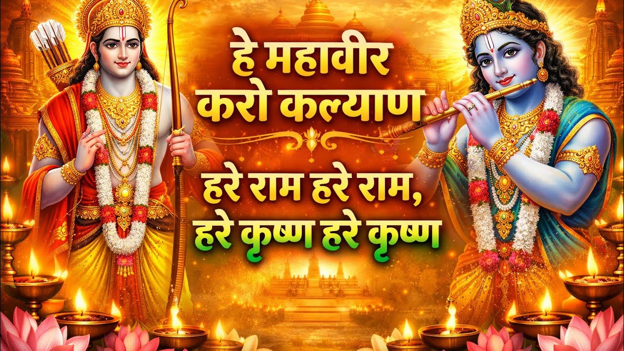 प्रभु राम प्रभु कृष्ण और हनुमान जी का आशीर्वाद देने वाला भजन रात के समय निंद ना आए तो इसको सुने (राम
