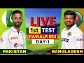 Live: Bangladesh vs Pakistan 1st Test, Rawalpindi | BAN vs PAK Live, Day 1 | Session 3