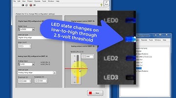 LabVIEW code: Externally-triggered action using interrupt request (IRQ) (expected results)