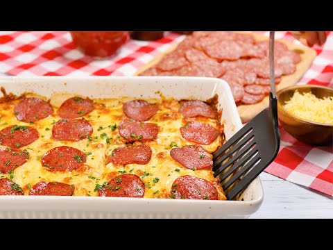 Keto Recipe - Pizza Bake Casserole - Chicken, Cheese amp Pepperoni