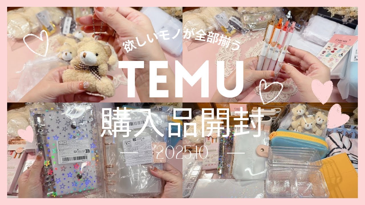【開封動画】TEMUで買った文房具と収納 梱包グッズ | 便利アイテムも一気にご紹介♡
