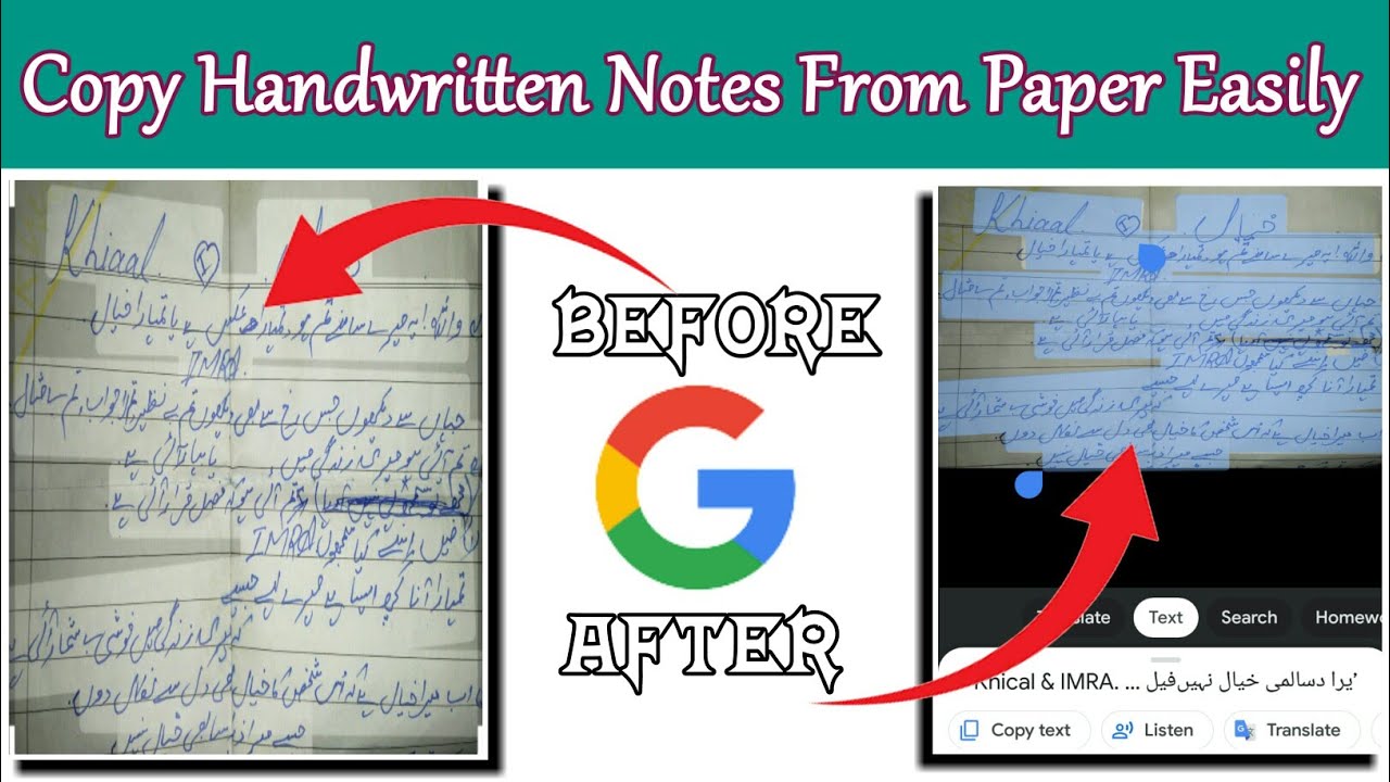 How to copy handwritten notes from paper with the help of google lens ...