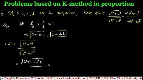 Problems based on K - method in proportion