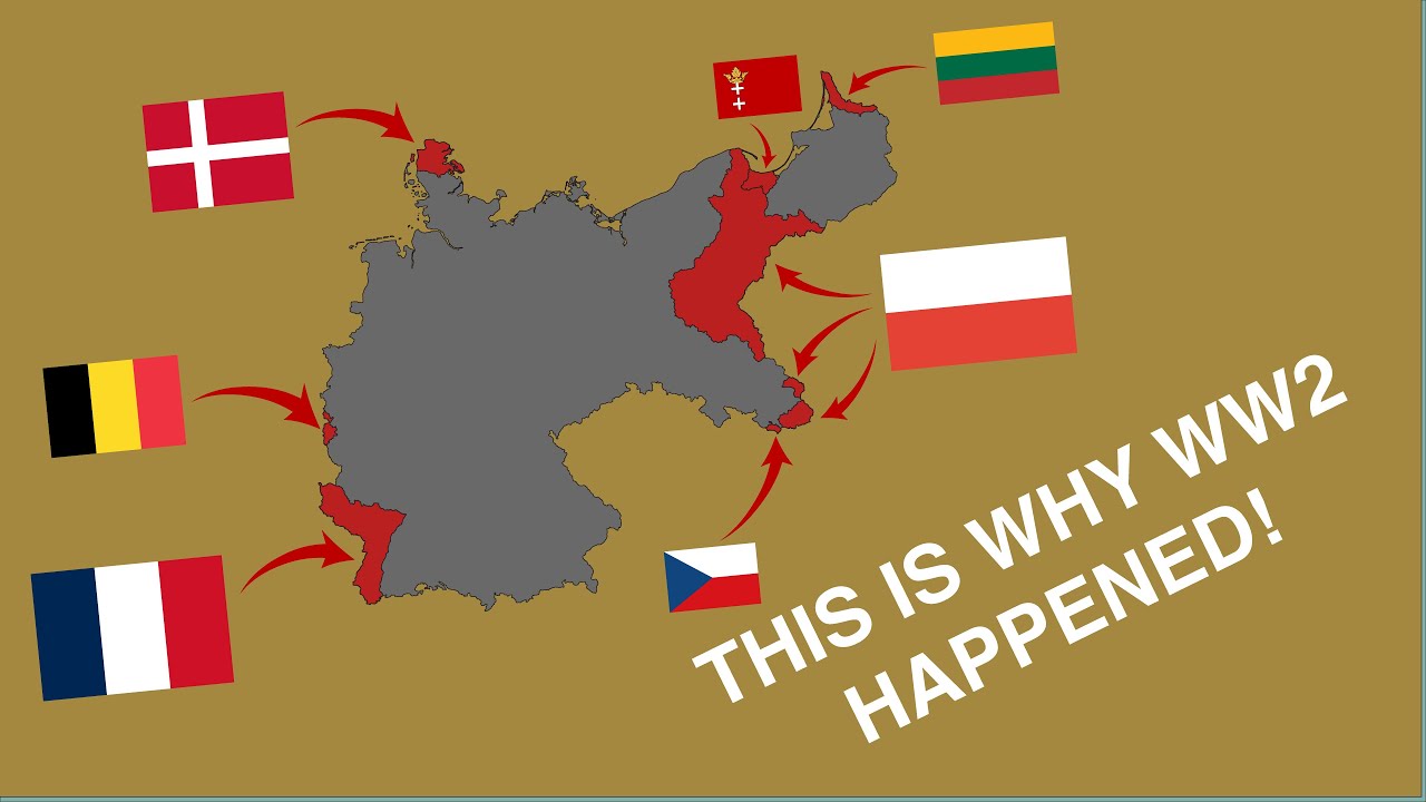 Partition of German Empire after WW1 Treaty of Versailles Map YouTube