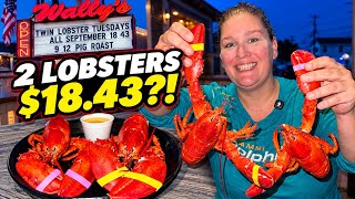 Twin Lobster Dinner At The Beach for Only $18.43?! 🦞🦞 | Wally’s Hampton Beach