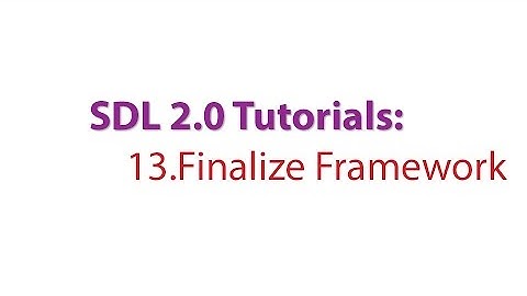SDL 2.0 Tutorials: 13.Finalizing the framework and fixing bugs