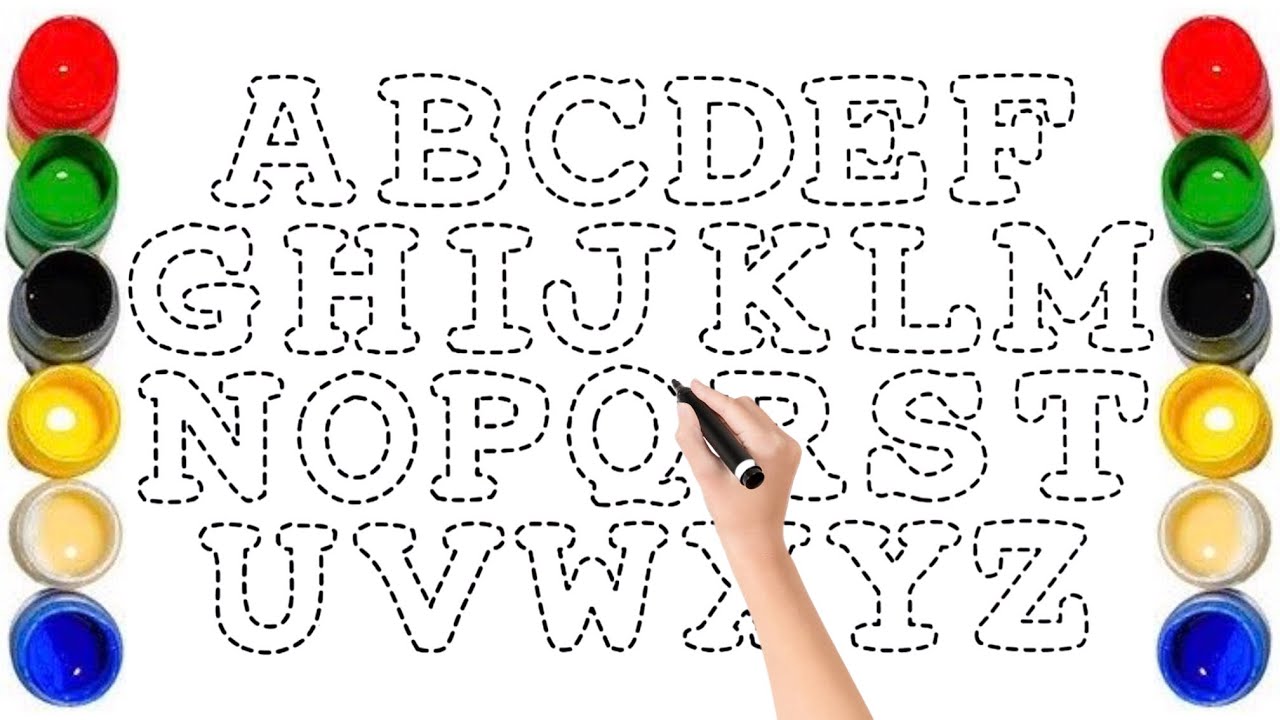 Дети учатся рисовать и раскрашивать алфавит от А до Я | Веселое изучение алфавита от А до Я