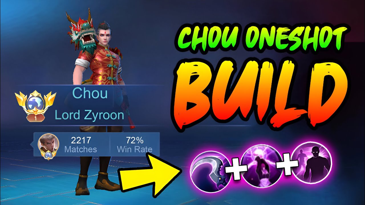 FINALLY!! I TRY CHOU ONE SHOT BUILD  - CHOU INSANE DAMAGE (build reveal) 2024 - MLBB