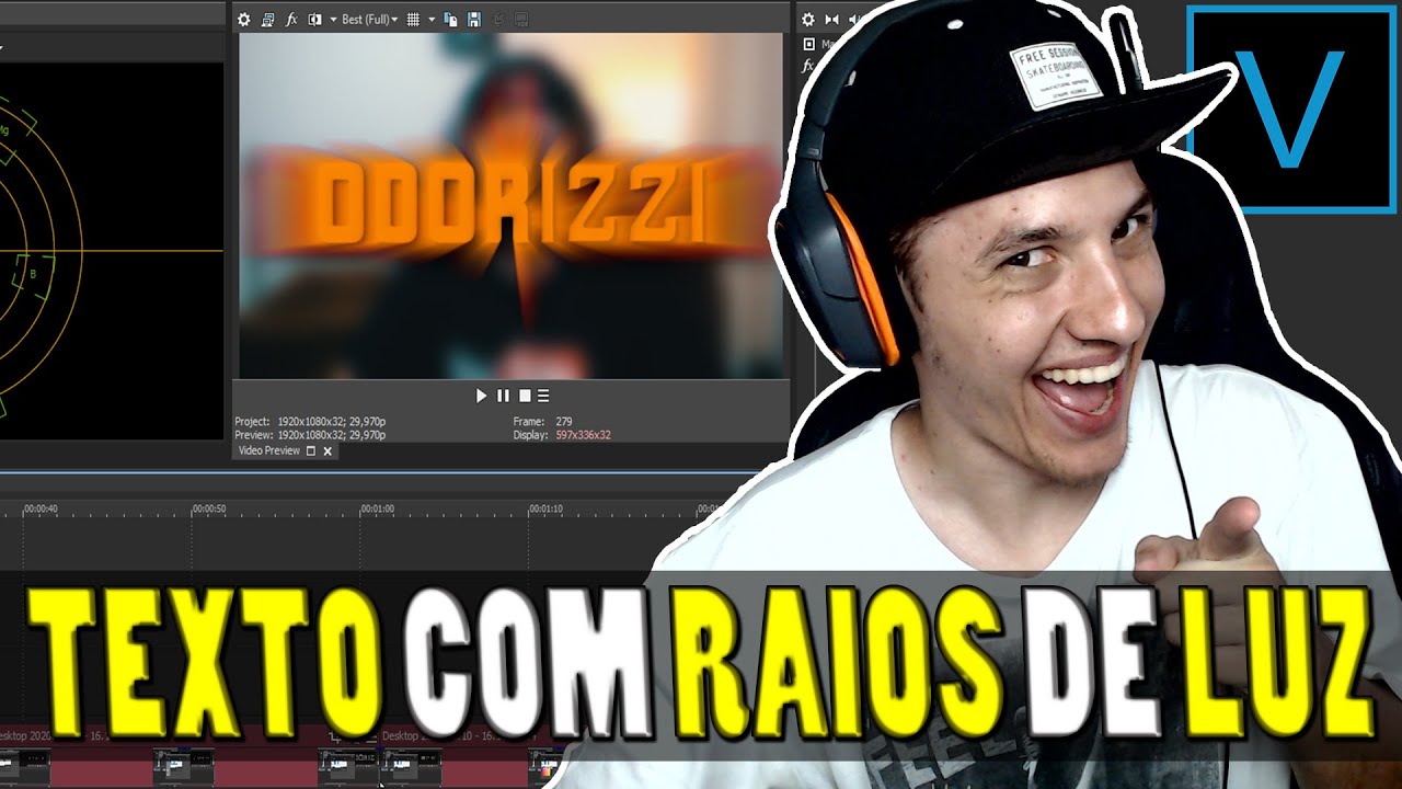 Como fazer TEXTO com RAIOS de LUZ no Sony Vegas - YouTube